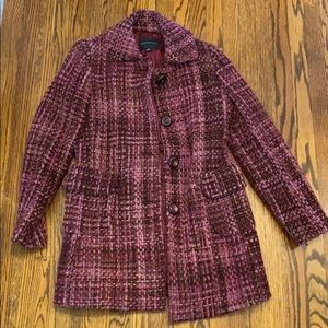 Fab Wool & Mohair Tweed Trench-style Car Coat